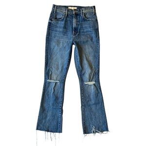 Mother Superior The Hustler Ankle Fray jeans 26 Crushing Hard medium blue wash